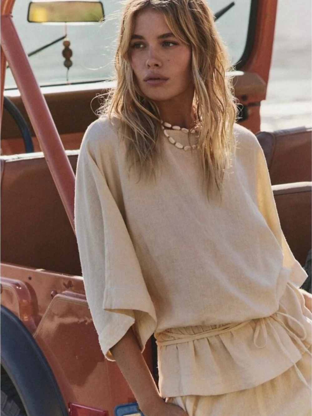 NWT Free People Linen Capri Set, Size Large